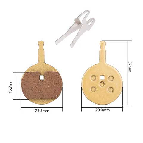 Plăcuțe de frână din cupru cu dimensiuni 37 x 24 x 4 mm