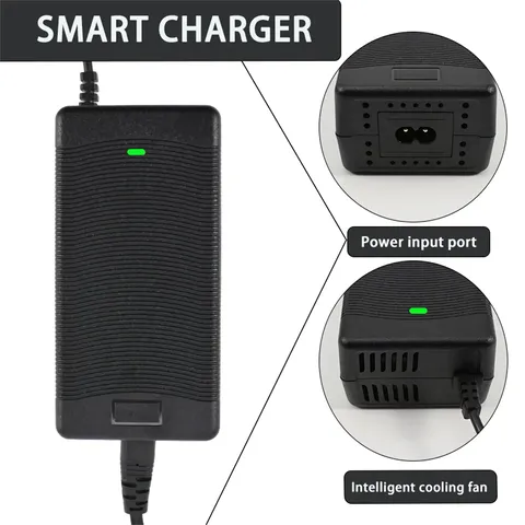 Încărcător 48V–54.6V 2A cu mufă GX16 (3 pini) pentru biciclete electrice entry-mid și trotinete off-brand