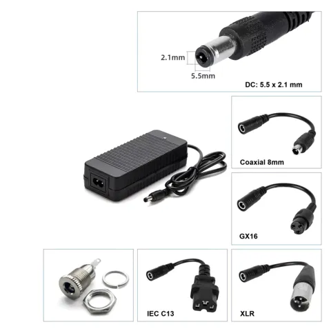 Conector DC încărcător 24V Conector DC 5.5×2.1mm pentru încărcătorul 24V Li-Ion – potrivit pentru trotinete și biciclete