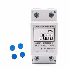 Contor electric monofazat pasant pe sina DIN cu afișaj digital LCD