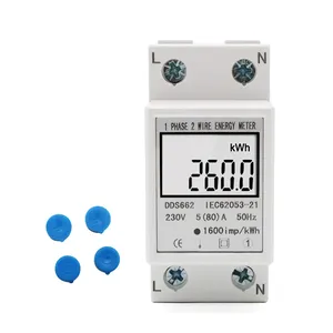 Contor electric monofazat pasant pe sina DIN cu afișaj digital LCD