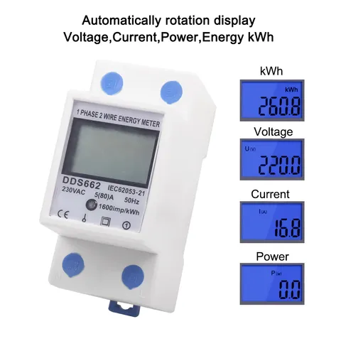 Monitorizare consum energie Contor digital pentru monitorizarea consumului de energie, tensiune, curent și putere
