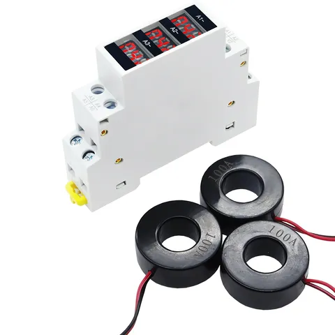 Măsurarea curentului cu ampermetru trifazat Măsurarea precisă a curentului 1-100A cu ampermetru trifazat digital.