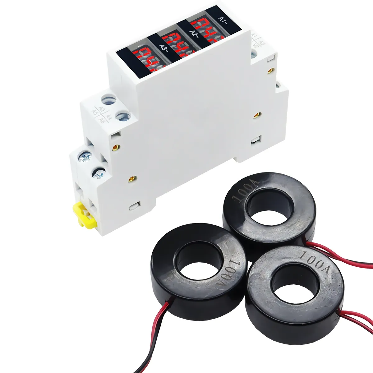 Măsurarea precisă a curentului 1-100A cu ampermetru trifazat digital.