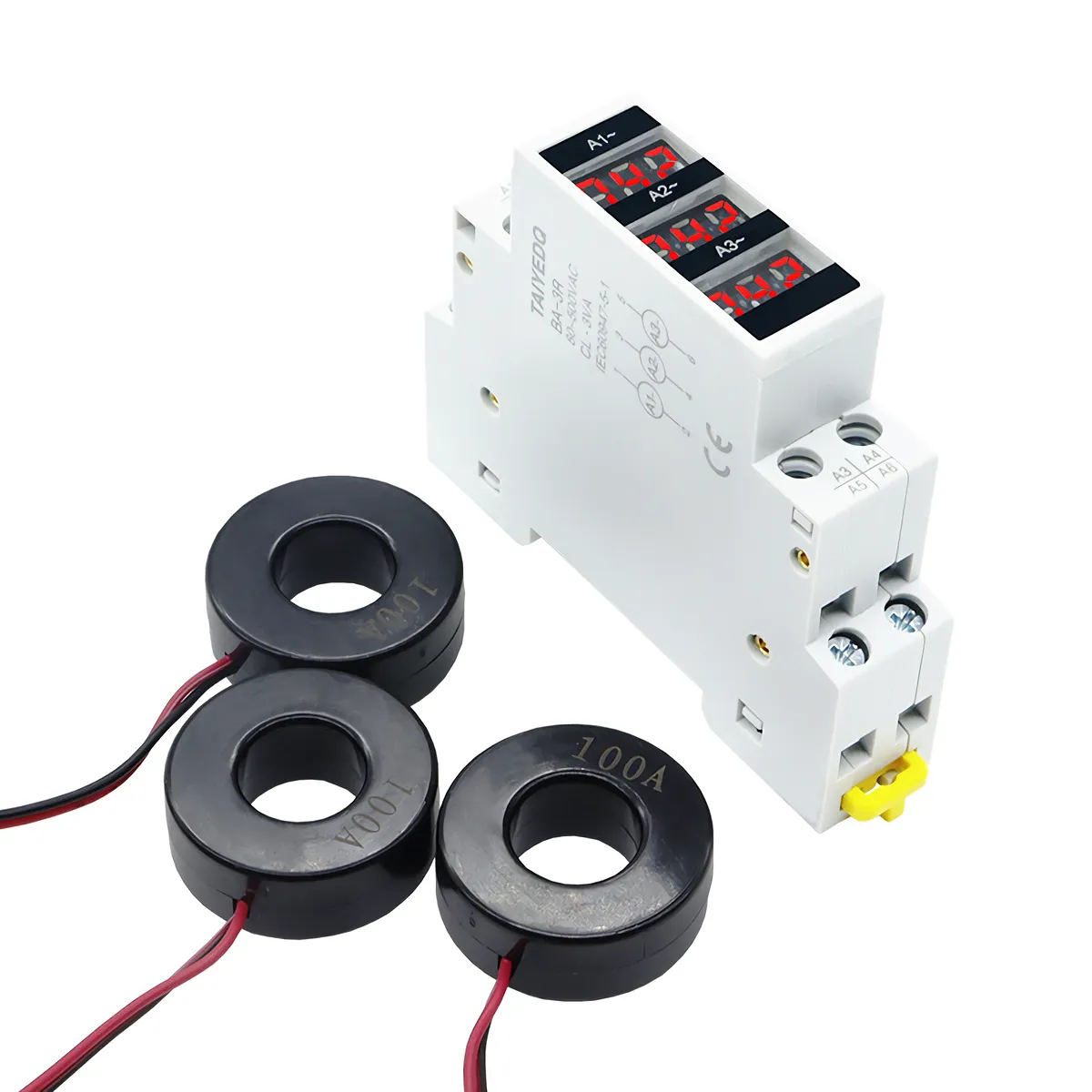 Conectarea senzorilor la ampermetru trifazat pentru măsurarea curentului.