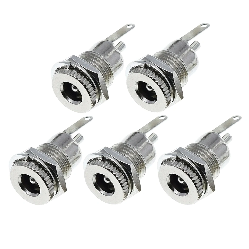 Set de 5 conectores de alimentación DC 12V 5.5x2.1 mm – vista frontal