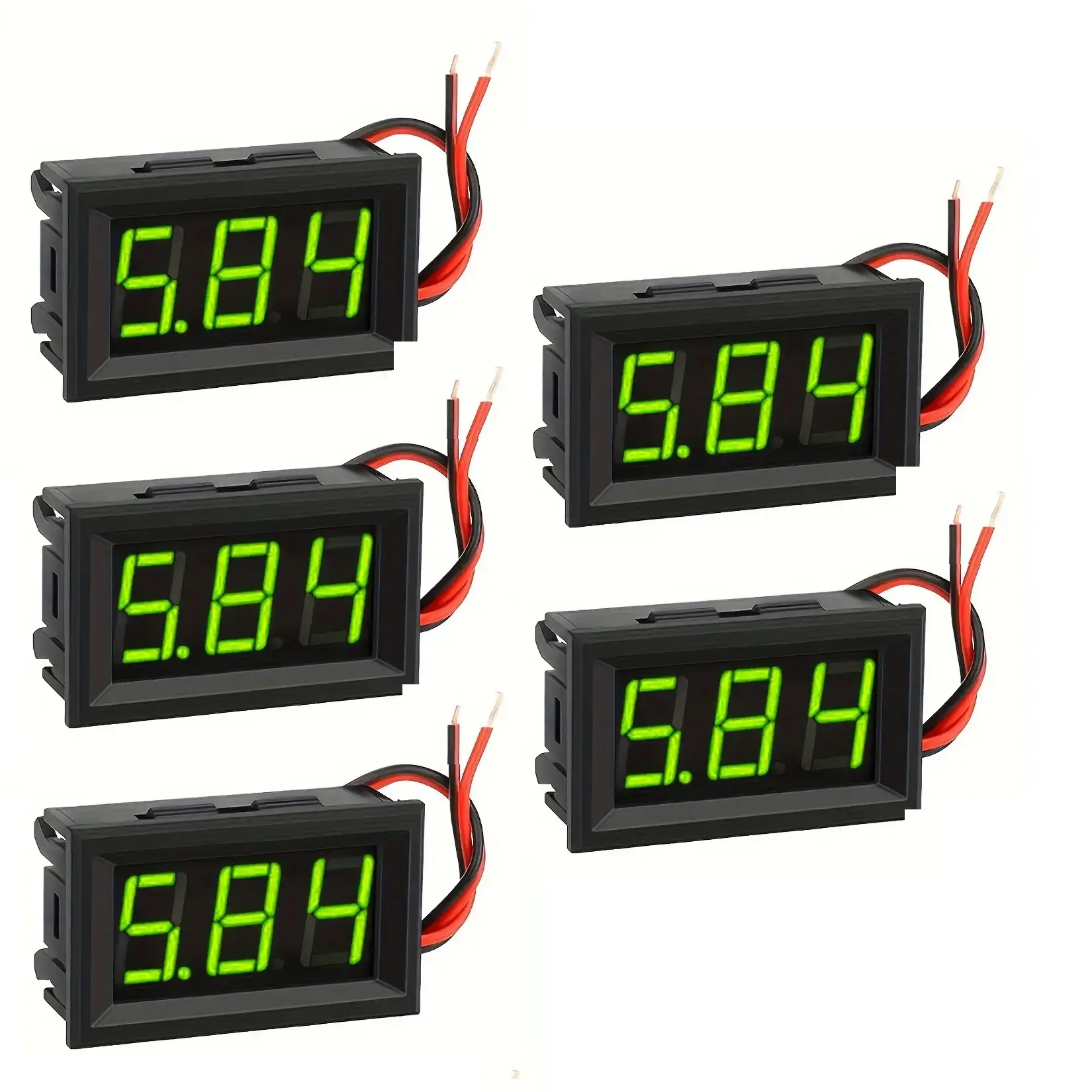 Set 5 bucati: voltmetru digital de panou 5V-120V curent continuu